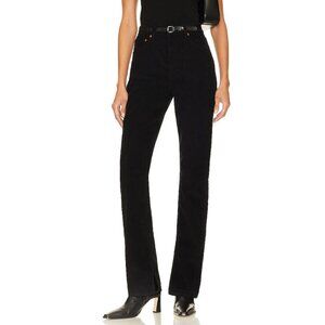 Redone Re/Done Women Jeans 31" Dark Academia Corduroy‎ Black Bootcut